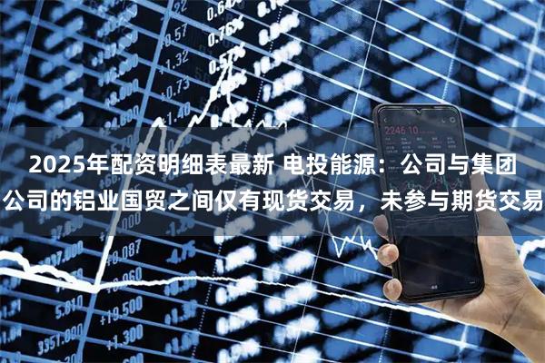 2025年配资明细表最新 电投能源：公司与集团公司的铝业国贸之间仅有现货交易，未参与期货交易
